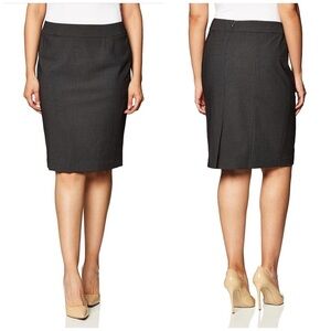 Calvin Klein Charcoal Straight Pencil Skirt with Back Slit